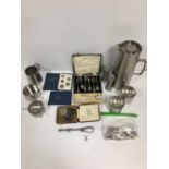 COLLECTION OF STAINLESS STEEL OLD HALL AND COINS W