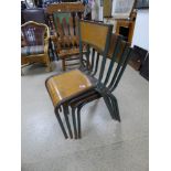 FOUR VINTAGE FRENCH SCHOOL STACKING CHAIRS