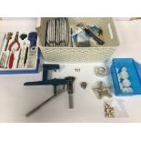 MIXED BOX OF WATCH REPAIRING EQUIPMENT