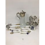 COLLECTION OF SILVER PLATED ITEMS INCLUDING A HOBN