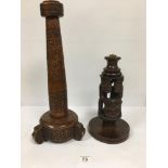 TWO CARVED TABLE LAMPS