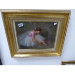 FRAMED AND GLAZED OIL ON BOARD THE BALLERINA SIGNE