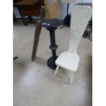 BLACK PLANT STAND WITH PAINTED WELSH CHAIR