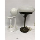 TWO VINTAGE TABLE LAMPS ONE ART DECO STYLE LARGEST