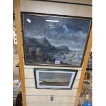 TWO FRAMED AND GLAZED T. O. DONNELL PAINTINGS LARG