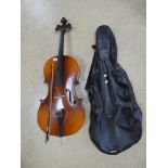 VINTAGE B & H BOOSEY AND HAWKES HALF SIZE CELLO WI