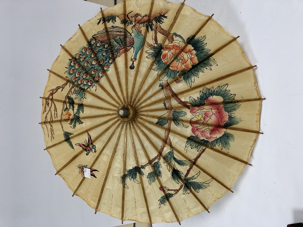 FIVE VINTAGE FANS AND A PARASOL - Image 18 of 18