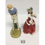 TWO ROYAL DOULTON FIGURES 'CHRISTMAS MORN' AND 'THE WINNING PUTT' HN1992 AND HN3279, LARGEST 20.