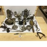 COLLECTION OF METALWARE INCLUDING CANDLESTICKS SCA