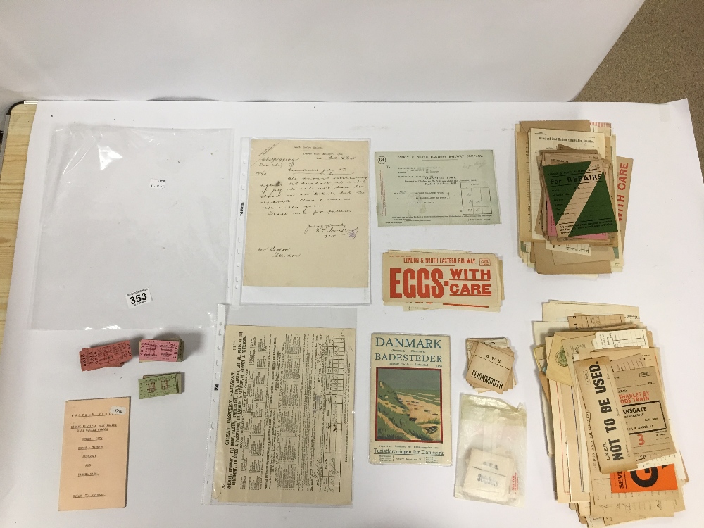 A LARGE ASSORTMENT OF VINTAGE BUS AND RAILWAY PAPER EPHEMERA, INCLUDING TICKETS AND OTHER DOCUMENTS