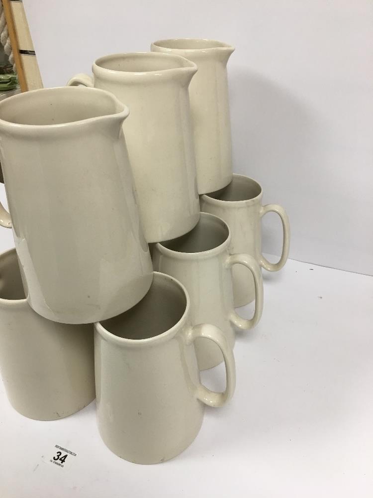 A GROUP OF TEN LARGE CERAMIC WATER JUGS BY HERON CROSS POTTERY, 22.5CM HIGH - Image 3 of 4