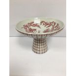 A MID 20TH CENTURY DANISH PORCELAIN PEDESTAL COMPORT BY BJORN WIINBLAD FOR NYMOLLE, 11.5CM HIGH