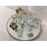 A GROUP OF MINIATURE GLASS ITEMS, INCLUDING SOME PIECES BY SWAROVSKI AND A RABBIT BY VILLEROY &