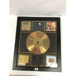 FRAMED AND GLAZED ABBA GOLD DISC GREATEST HITS