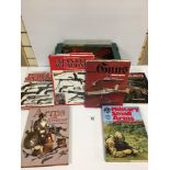 A GROUP OF MILITARY AND WEAPON RELATED BOOKS INCLUDING THE BOOK OF GUN BY HARLOD L PETERSON