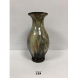 A MID CENTURY GLAZED POTTERY VASE OF BALUSTER FORM, 31CM HIGH