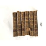 SIX LEATHER BOUND VOLUMES OF "A COMPLETE HISTORY OF ENGLAND FROM THE DESCENT OF JULIUS CAESAR TO THE
