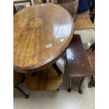 THREE PIECES OF FURNITURE INCLUDING INLAID TILT TOP TABLE