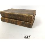 TWO EARLY 19TH CENTURY LEATHER BOUND BOOKS "ELEGANT EXTRACTS OF USEFUL AND ENTERTAINING PIECES OF