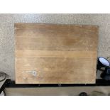 AN ARCHITECT'S WOODEN DRAWING BOARD WITH METAL MOUNT BY ANGULAR, 81.5CM WIDE