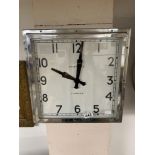 A MODERN QUARTZ CHROME CASED NEWGATE CLOCK "THE QUAD" 40CM DIAMETER