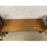 A TEAK MID-CENTURY RED LABLE G.PLAN LONG COFFEE TABLE 137 X 46CMS