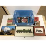 A COLLECTION OF RAILWAYANA, INCLUDING BOOKS, PAPERWORK AND MORE SIMILAR EPHEMERA, TWO FRAMED