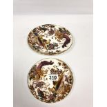 TWO ROYAL CROWN DERBY "OLDE AVESBURY" PATTERN BONE CHINA PLATES, COMPRISING A DESSERT AND SIDE
