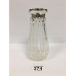 A GERMAN SILVER MOUNTED CUT GLASS VASE, HALLMARKED 800 WITH MAKERS MARK FOR HERMANN BEHRND OF