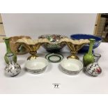 A COLLECTION OF CERAMICS AND RESIN ITEMS INCLUDING SYLVAC AND MALLING