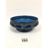 A G.D.R STREHLA BLUE GLAZED ART POTTERY BOWL, 18CM DIAMETER, 7007
