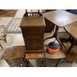 FIVE PIECES OF FURNITURE INCLUDING TWO DROPLEAF TABLES AND A POT CUPBOARD