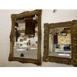 TWO GILDED WALL MIRRORS 56 X 79CMS LARGEST