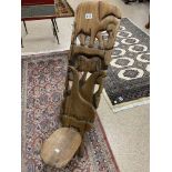 AN EARLY WOODEN TRIBAL ART CARVED AFRICAN SEAT