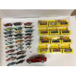 A LARGE QUANTITY OF TOY MODEL CARS, MANY IN BOXES AND ALL IN GOOD ORDER