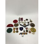 ASSORTED MEDALS AND BADGES, SUCH AS THREE THE KINGS MEDAL 1914-15 ETC, ALSO INCLUDING MILITARY