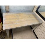 A PAINTED PINE DINING TABLE 125 X 64 X 77CMS