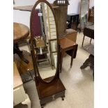 A STAG CHEVAL MIRROR WITH TWO BOTTOM DRAWERS, 157CM HIGH