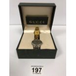 TWO LADIES GUCCI QUARTZ WRISTWATCHES, IN A GUCCI BOX