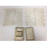 A SMALL GROUP OF VICTORIAN LACE IN SIMILAR BOX, TITLED ON THE FRONT "L.I" INBETWEEN A FLAG