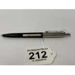 AN UNUSUAL VINTAGE PARKER BALLPOINT PEN WITH ROTATING DECIMAL CURRENCY CONVERTER