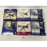 SIX CORGI "THE AVIATION ARCHIVE" DIE CAST MODEL AEROPLANES, 1:72 SCALE, ALL IN ORIGINAL BOXES