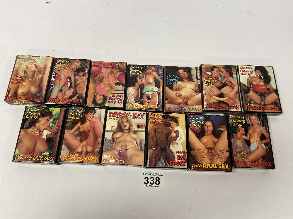 FOURTEEN SETS OF VINTAGE PORNOGRAPHIC PLAYING CARDS "COLOR CLIMAX"