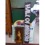 MIXED SIGNS AND TWO WOODEN PLAQUES