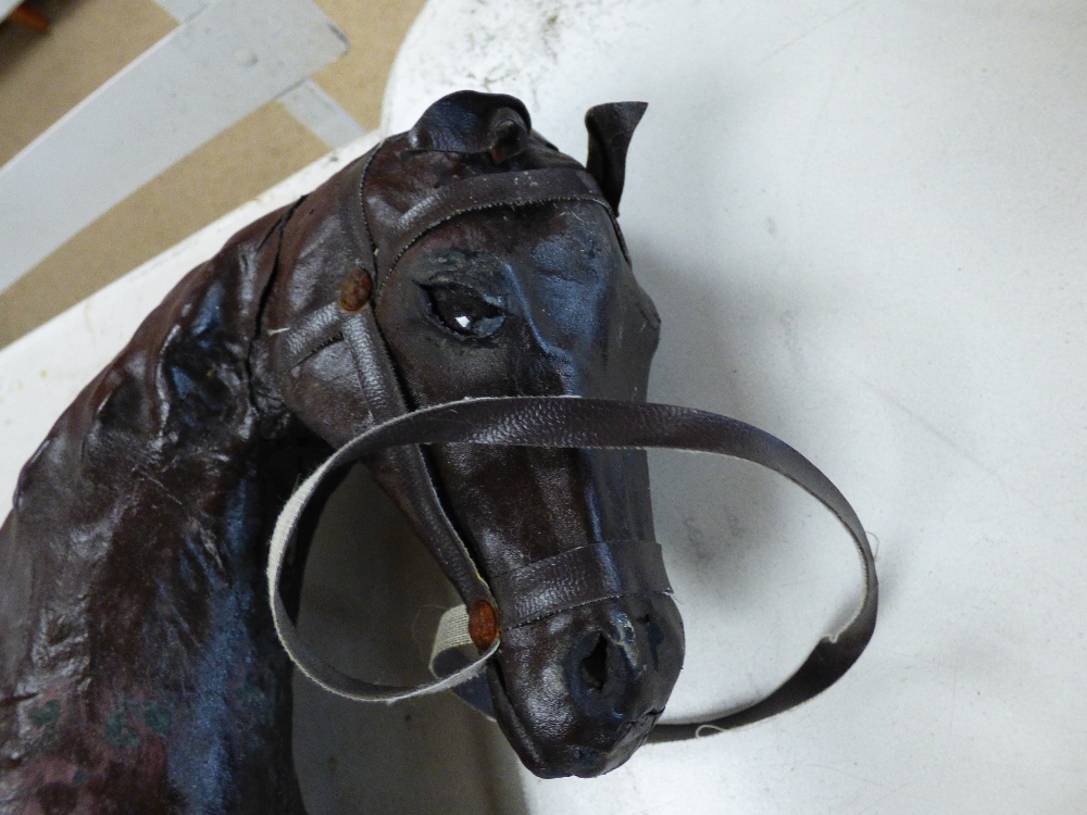 A VINTAGE LEATHER HORSE 47 X 48CMS - Image 4 of 10