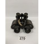 A PAIR OF CARL ZEISS JENA DELTRENTIS 8X30 BINOCULARS WITH LEATHER STRAP, TOGETHER WITH A PAIR OF