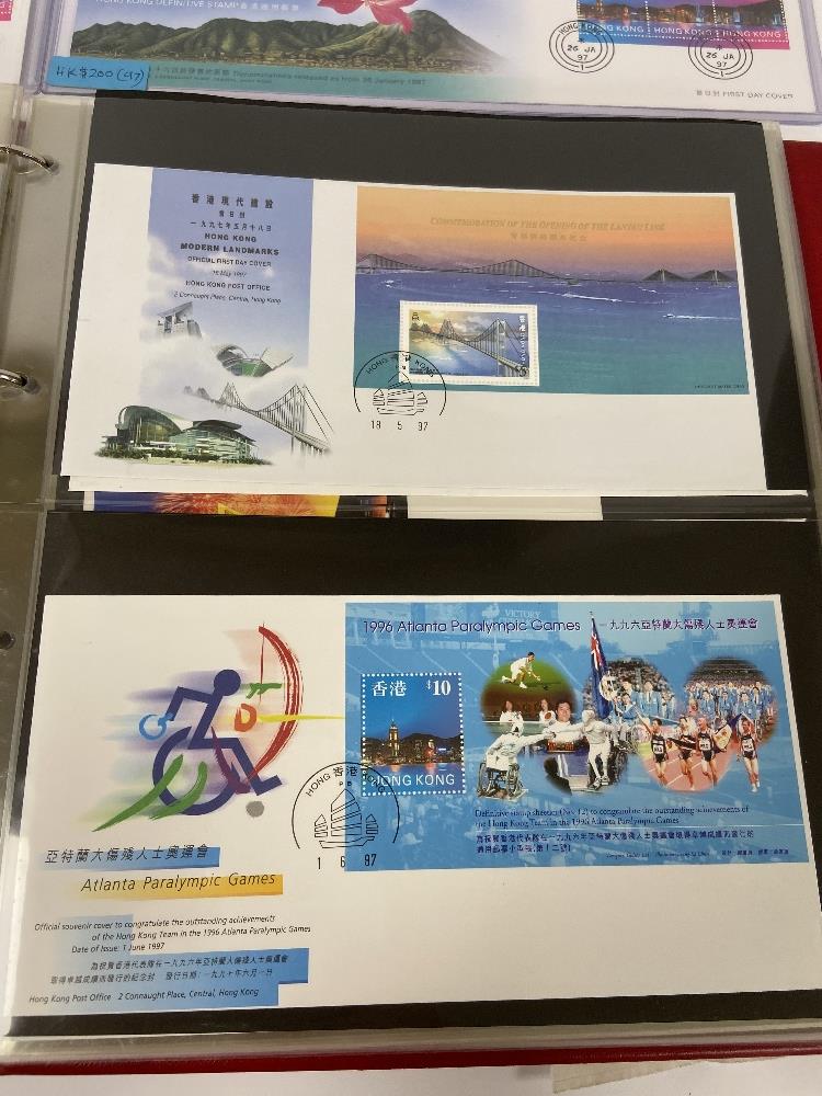 A FIRST DAY COVER ALBUM CONTAINING COVERS FROM HONG KONG, INCLUDING NUMEROUS RELATING TO HANDOVER OF - Image 6 of 8