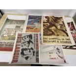 FIVE VINTAGE REPRODUCTION PAPER PROPAGANDA PRINTS FROM THE WWII ERA, LARGEST 58CM LONG