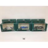 THREE VINTAGE CORGI LEGENDS OF SPEED DIE CAST RACING CARS, COMPRISING GREEN, BLUE AND SILVER,