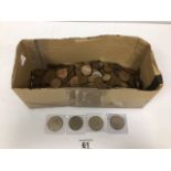 A COLLECTION OF ASSORTED CIRCULATED COINS, MOSTLY BRITISH BUT INCLUDING REST OF THE WORLD